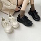 Platform Quilted Lace-up Shoes
