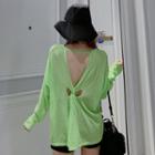 Long-sleeve Open Back Twisted Top