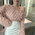 Furry Loose-fit Sweater / Faux-leather Skirt