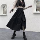 Ruched Side Asymmetric Maxi Skirt