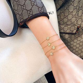 925 Sterling Silver Rhinestone Alphabet Bracelet
