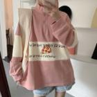 Pizza Print Half-zip Pullover