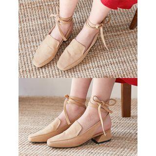 Faux-suede Ankle-strap Loafers