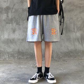 Lettering Print Wide Leg Shorts