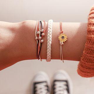 Set Of 3: Woven Bracelet 8341 - One Size