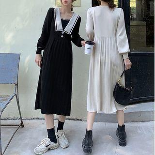 Peter Pan Collar Pleated Dress