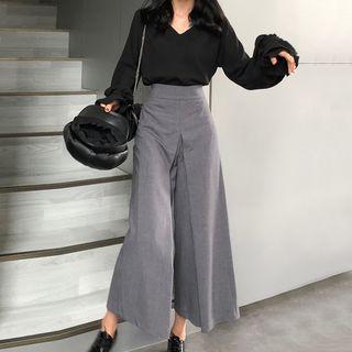 V-neck Blouse / Wide-leg Pants