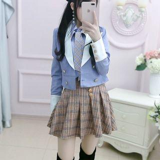 Double-breasted Color-panel Blazer