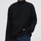 Long-sleeve Mock-neck Half-zip T-shirt