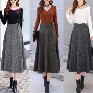 Check Midi A-line Dress