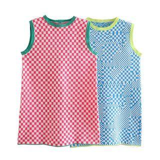 Check Mini Knit Tank Dress