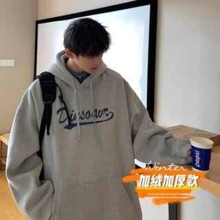 Long-sleeve Letter Print Fleece Hoodie