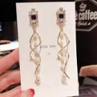 Faux Pearl Swirl Fringed Earring 1 Pair - As Shown In Figure - One Size