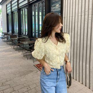 Overall Flower Crop Blouse