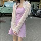 Open-front Mesh Cropped Cover-up