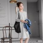Striped Cross-back T-shirt Dress