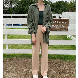 Plain Shirt / Camisole Top / Straight Fit Pants