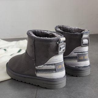 Fleece-lining Panel Ankle Boots