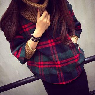 Patterned Mock Two-piece Loose-fit Top