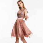 Sleeveless Sequined Pleated Cocktail Dress