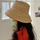 Raffia Bucket Hat Beige - One Size