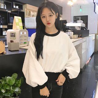 Puff Sleeve Cropped Sweatshirt