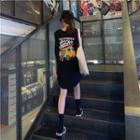 Sleeveless Letter T-shirt Dress
