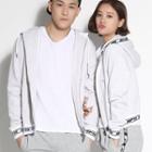 Lettering-trim Couple Hoodie