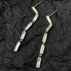 Rhinestone Alloy Dangle Earring 1 Pair - Transparent & Gold - One Size