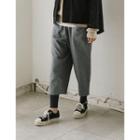Band-waist Baggy-fit Crop Pants One Size