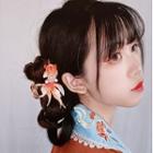Fish Applique Hair Claw Fish - Red & Tangerine - One Size