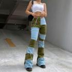 Patchwork Boot-cut Jeans