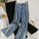 Skinny Slit-hem Boot-cut Jeans