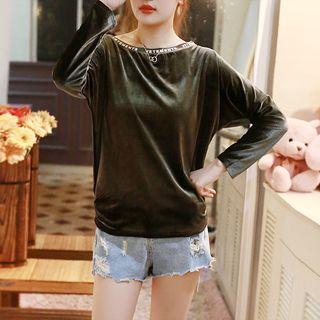 Velvet Long-sleeve Sweatshirt