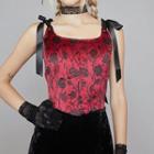 Ribbon-strap Floral Print Camisole Top