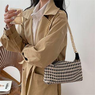 Chain Houndstooth Crossbody Bag Houndstooth - White & Black - One Size