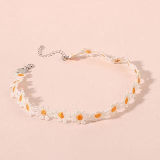 Lace Flower Choker White - One Size