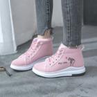 High-top Letter Embroidered Lace-up Sneakers