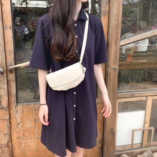 Short-sleeve Loose Fit Shirt Dress