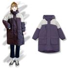 Hooded Two Tone Padded Coat
