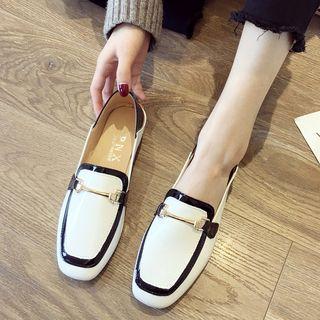 Two-tone Faux Leather Loafers