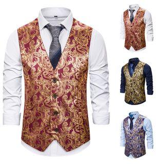 Jacquard Single-breasted Vest