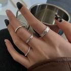 Alloy Open Ring / Set Set Of 4 - Silver - One Size