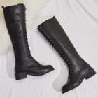 Faux Leather Fleece-lined Knee-high Boots