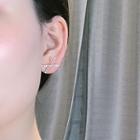 Rhinestone Cross Earring Ae1834 - 1 Pair - Rhinestone & Cross Earrings - One Size