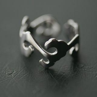 Polished Irregular Open Ring Silver - One Size