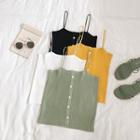 Single-breasted Spaghetti Strap Slim-fit Top