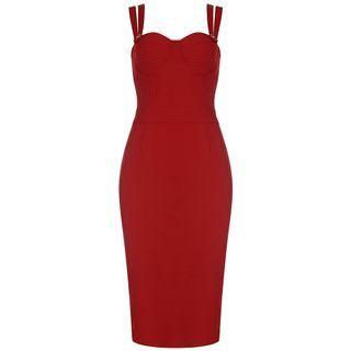 Double Strap Sheath Cocktail Dress