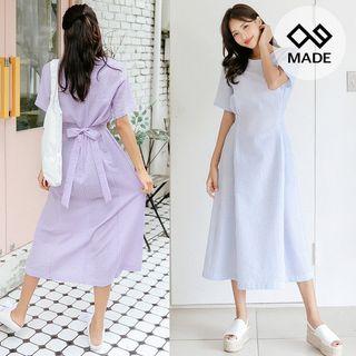 Tie-waist Maxi Stripe Dress