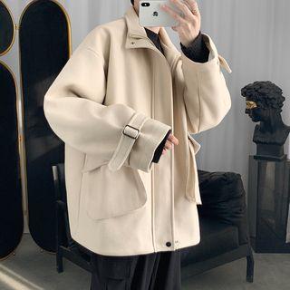 Belted Sleeve Woolen Jacket